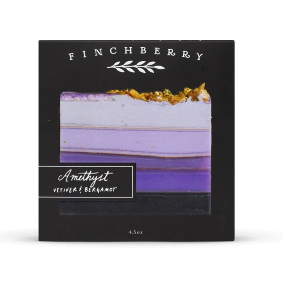 Finchberry Amethyst (vetiver & bergamot) Artisan Soap Bar, 4.5 Oz., Vegan-Boxed - Picture 3 of 4